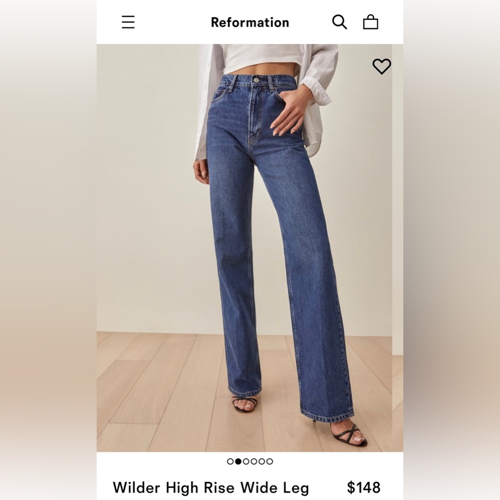 REFORMATION High Rise Wide Leg Jeans